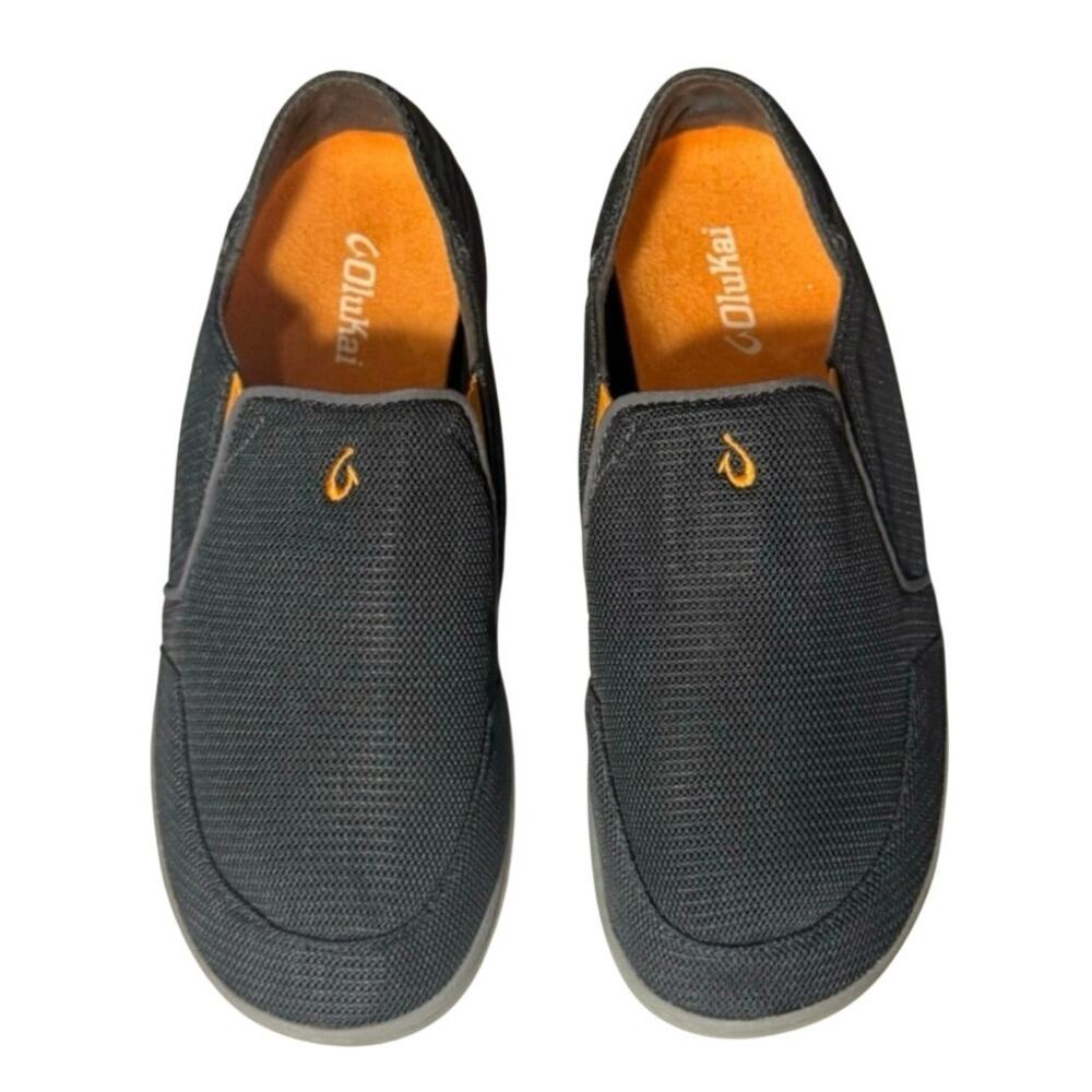 OluKai Nohea Mesh Mens Slip On Shoes 10 Dark Shadow Gray Comfort Casual Loafers